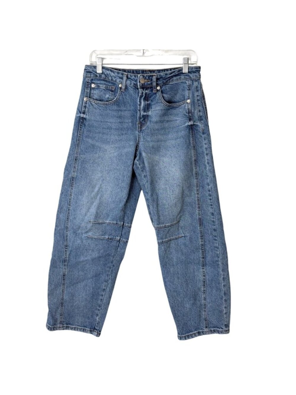 12th Tribe Womens Size 28 Muse Barrel Jeans Wide-Leg Denim Blue Size 28 - Picture 2 of 8